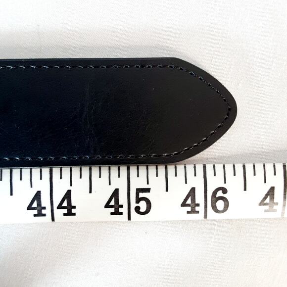 Guatemala Unisex Black Man-Made Leather Belt Large Waist Punch Holes Throughout - Picture 11 of 12